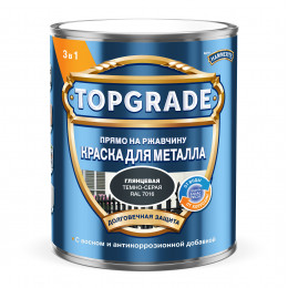 Краска для металла Topgrade гладкая глянцевая темно-серая RAL 7016 0.75 л